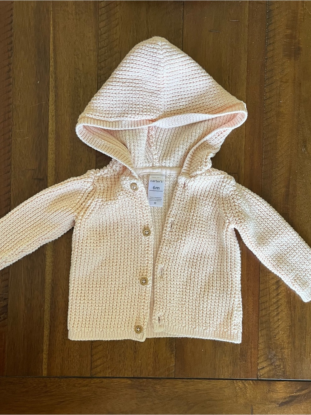 Carter's Hooded Knit Cardigan - Pale Pink